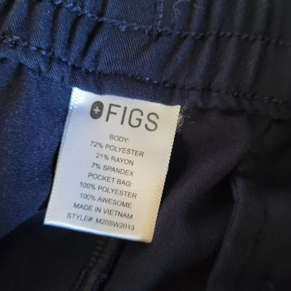 Figs Men Elastic Waist Natib Classic Pants Scrubs Size Medium Medical Nurse Blue
